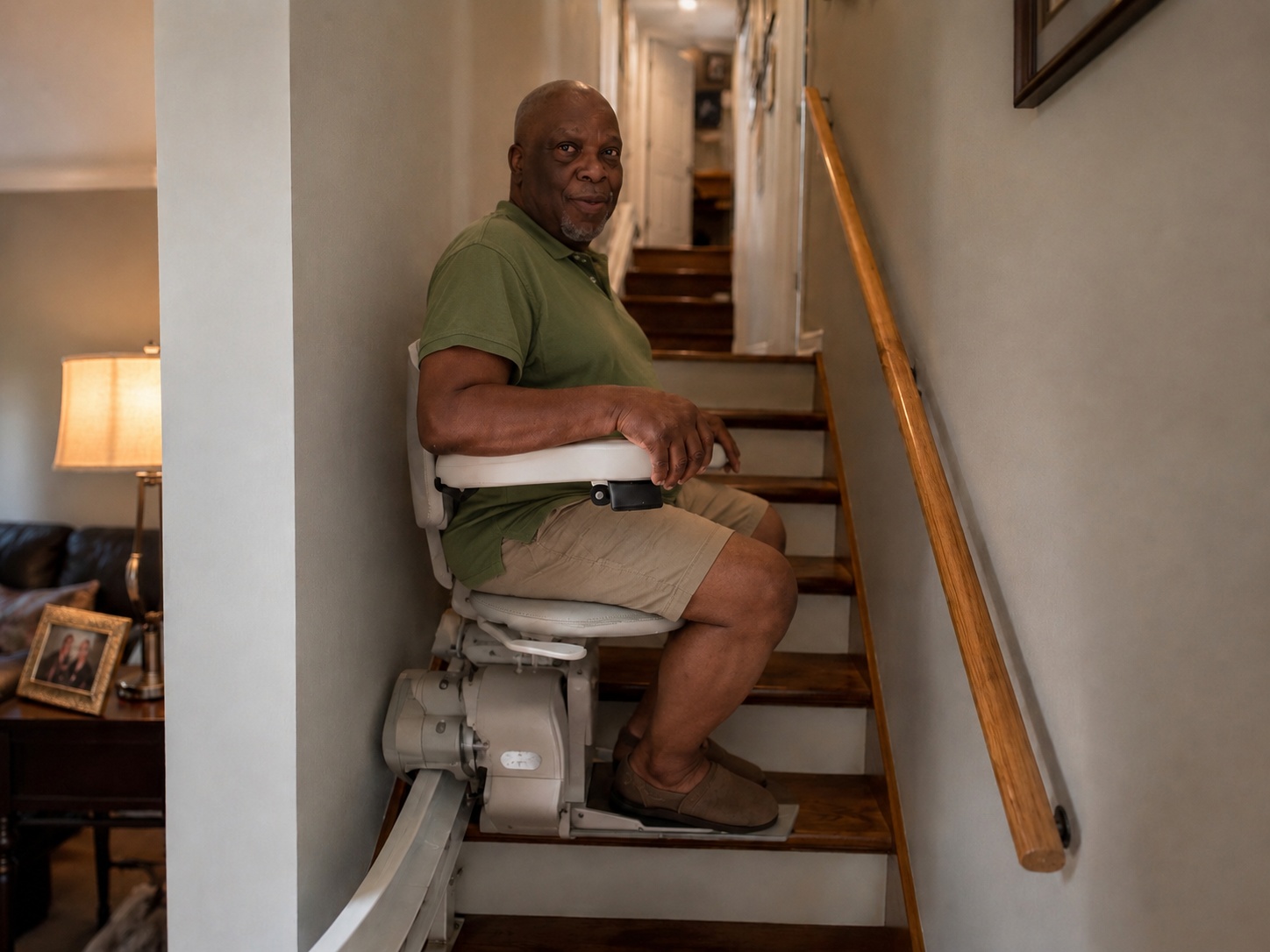 A real MMC customer using a stairlift in their home